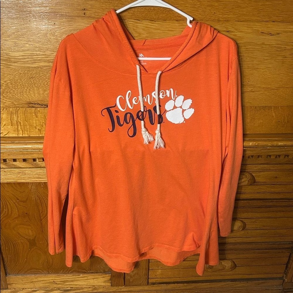 Knights Apparel Clemson Tigers Orange Lightweight Hooded T-Shirt Womens‎ Medium